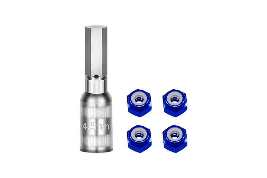 GPM 4.5mm Nyloc Wheel Nuts 4Pcs with Tool - Blue image 141768