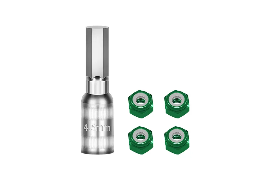 GPM 4.5mm Nyloc Wheel Nuts 4Pcs with Tool - Green image 141771