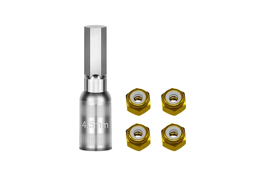 GPM 4.5mm Nyloc Wheel Nuts 4Pcs with Tool - Gold image 141774