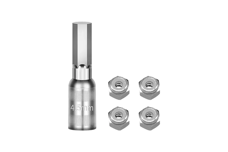 GPM 4.5mm Nyloc Wheel Nuts 4Pcs with Tool - Silver image 141780