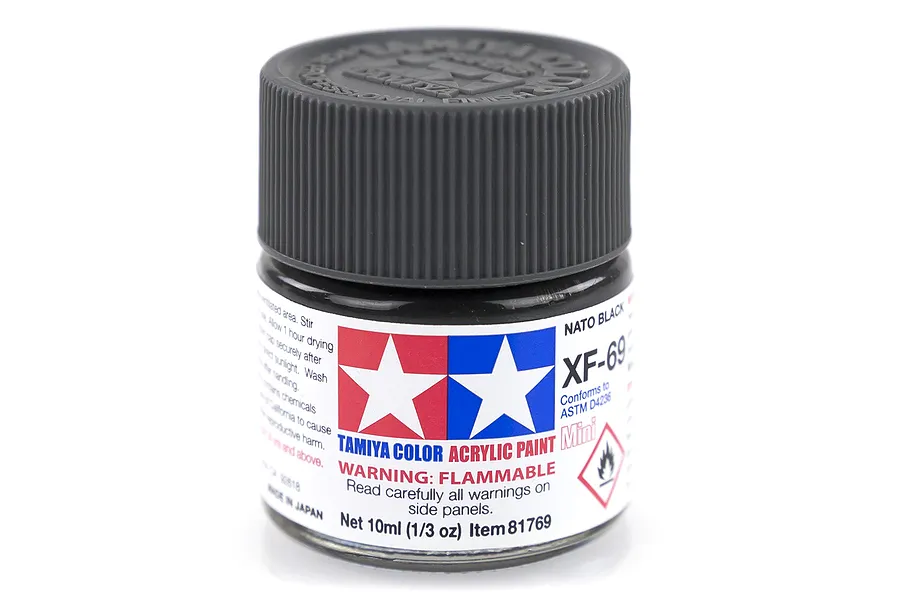 Tamiya XF-69 Nato Black Flat Acrylic Paint 10ml image 14179