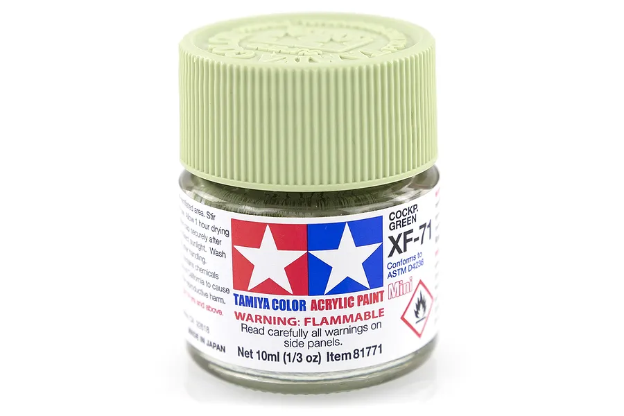 Tamiya XF-71 Cockpit Green (IJN) Flat Acrylic Paint 10ml image 14181