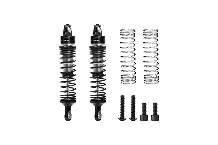 GPM Aluminium 71mm Front or Rear Adjustable Progressive Spring Shocks Set 2Pcs - Silver image 1