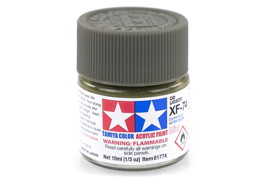 Tamiya XF-74 Olive Drab (JGSDF) Flat Acrylic Paint 10ml image 14184