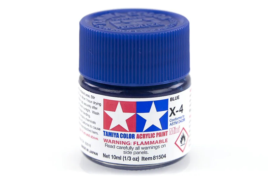 Tamiya X-4 Blue Gloss Acrylic Paint 10ml image 14194
