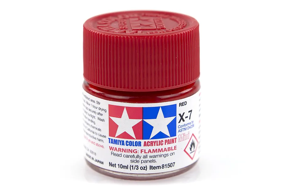 Tamiya X-7 Red Gloss Acrylic Paint 10ml image 14197