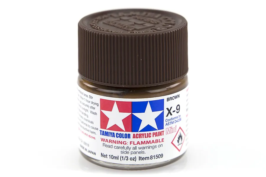Tamiya X-9 Brown Gloss Acrylic Paint 10ml image 14199