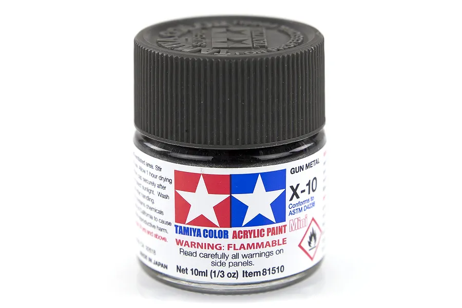 Tamiya X-10 Gunmetal Gloss Acrylic Paint 10ml image 14200