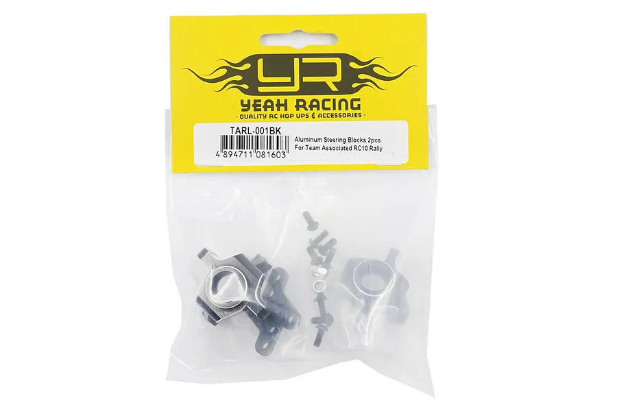 Yeah Racing Aluminium Steering Hub Carriers and Linkage Set 4Pcs - Black image 3