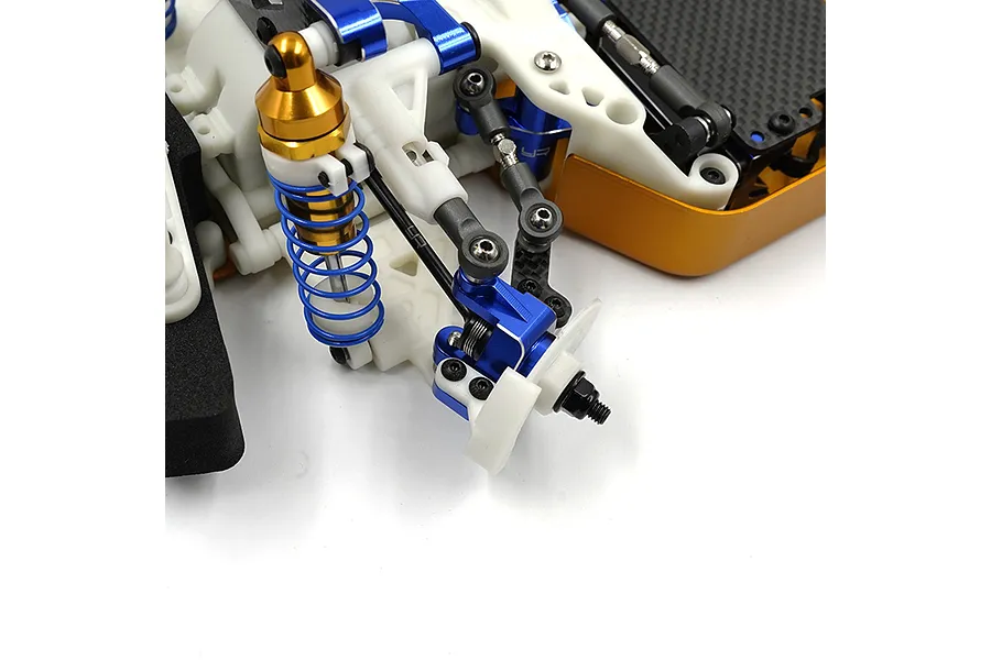 Yeah Racing Aluminium Steering Hub Carriers and Linkage Set 4Pcs - Deep Blue image 3