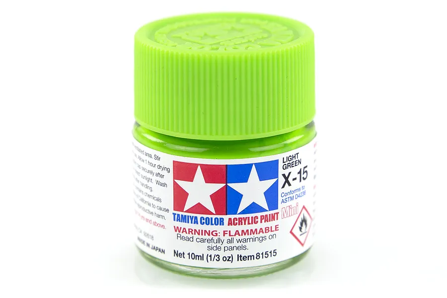 Tamiya X-15 Light Green Gloss Acrylic Paint 10ml image 14205