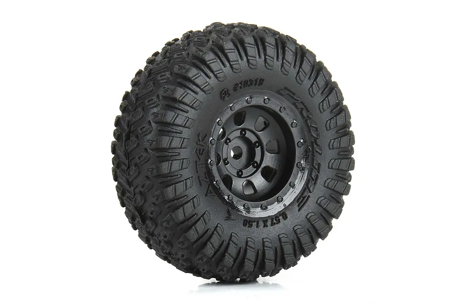 A single Pro-Line Aztek wheel and tyre assembly for RC cars, featuring a black multi-spoke rim and aggressive tread pattern on a white background.