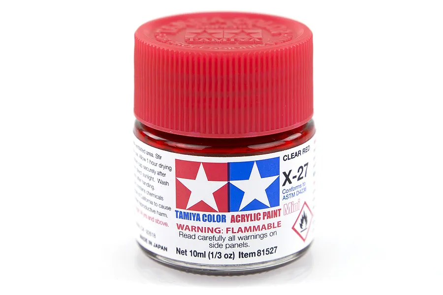 Tamiya X-27 Clear Red Gloss Acrylic Paint 10ml image 14215