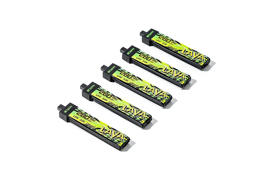 BetaFPV LAVA Series II 3.8V 280mAh 95C 1S Hard Case LiPo Battery 5Pcs image 142150