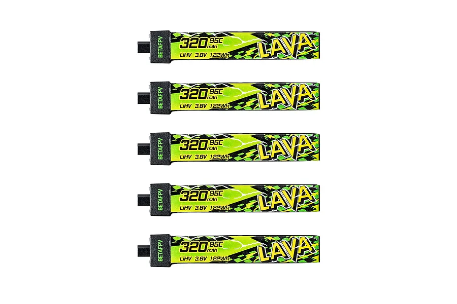 BetaFPV LAVA Series II 3.8V 320mAh 95C 1S Hard Case LiPo Battery 5Pcs image 142151
