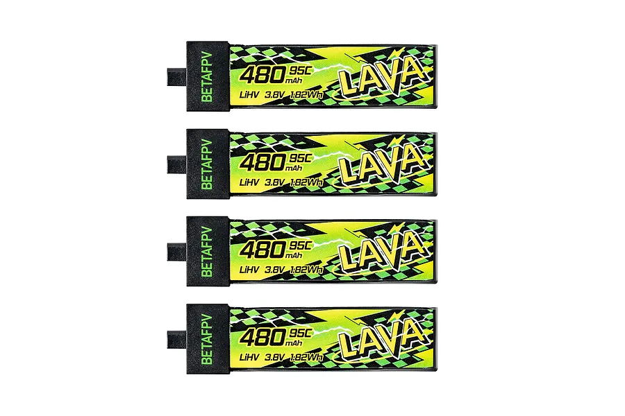 BetaFPV LAVA Series II 3.8V 480mAh 95C 1S Hard Case LiPo Battery 5Pcs image 142153