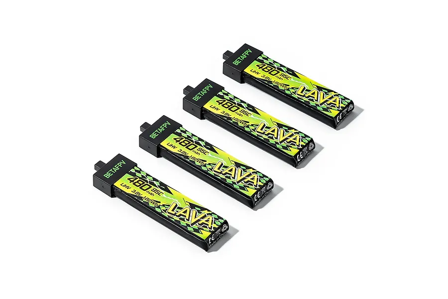 BetaFPV LAVA Series II 3.8V 480mAh 95C 1S Hard Case LiPo Battery 5Pcs image 142154