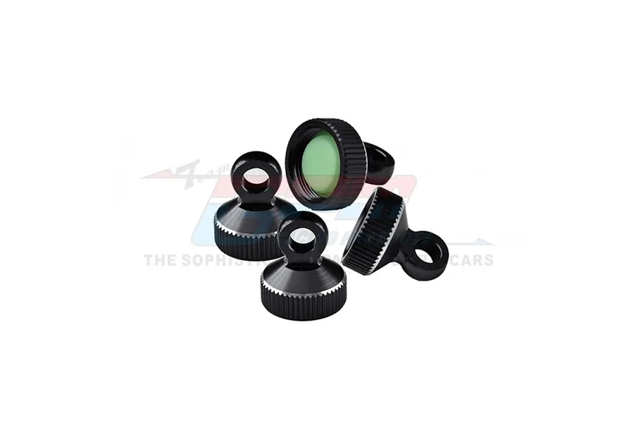 GPM Black Aluminium Shock Caps 4Pcs - Black image 1
