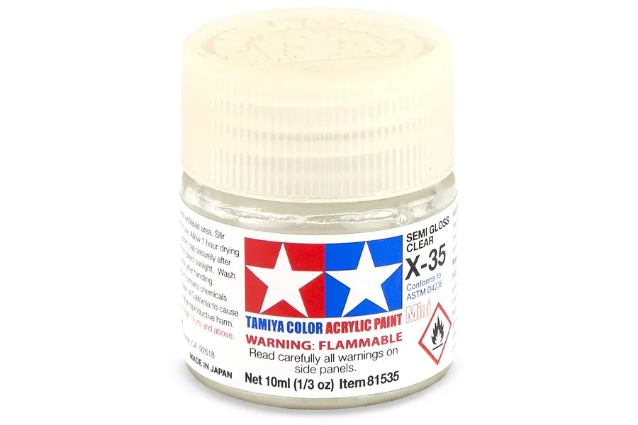 Tamiya X-35 Semi-Gloss Clear Gloss Acrylic Paint 10ml image 14220