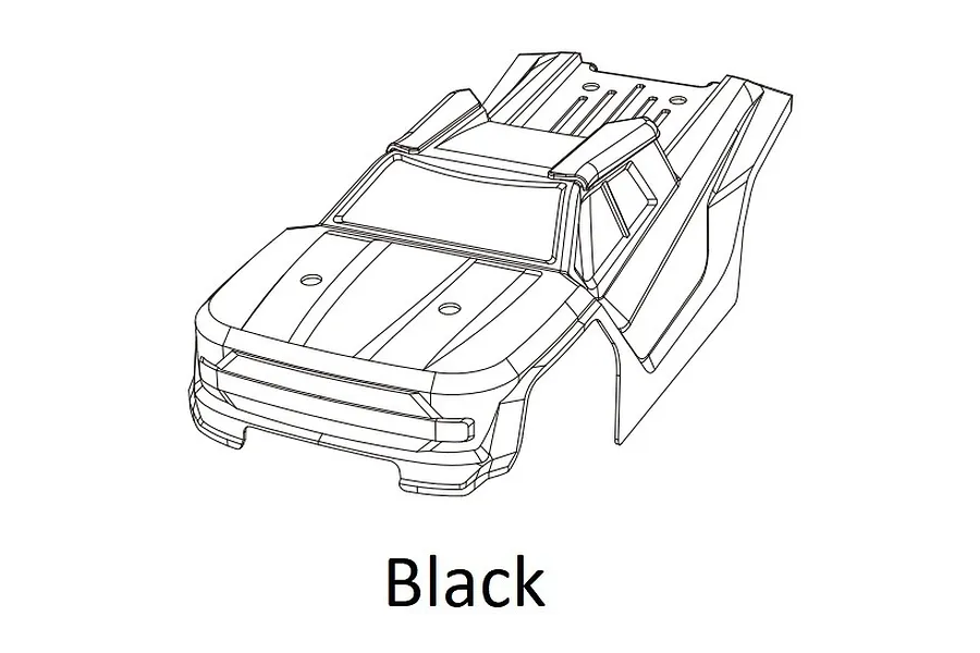 MJX RC 1/14 Truggy Painted Body Shell - Black image 1