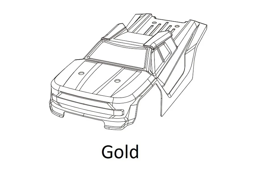 MJX RC 1/14 Truggy Painted Body Shell - Gold image 1