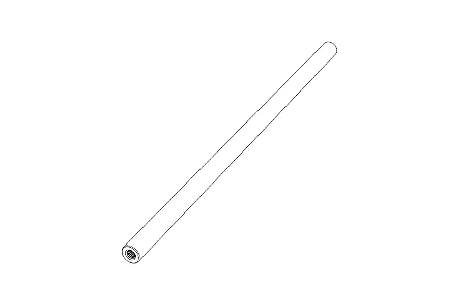A black and white line drawing of a cylindrical centre brace bar with a threaded hole at one end.