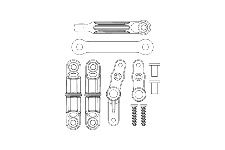 MJX RC Steering Bell Crank/Drag Link Assembly image 142223