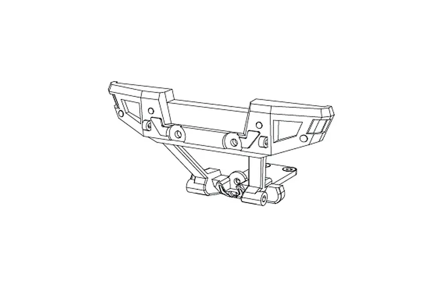 A black and white line drawing of an MJX RC rear bumper spare part.