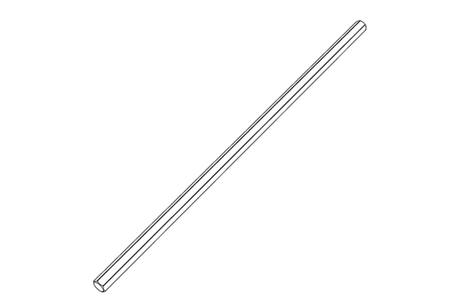 A black and white line drawing of a straight, cylindrical centre driveshaft for an MJX RC vehicle.