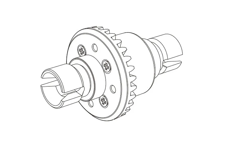 MJX RC Metal Front Complete Differential Assembly image 142275