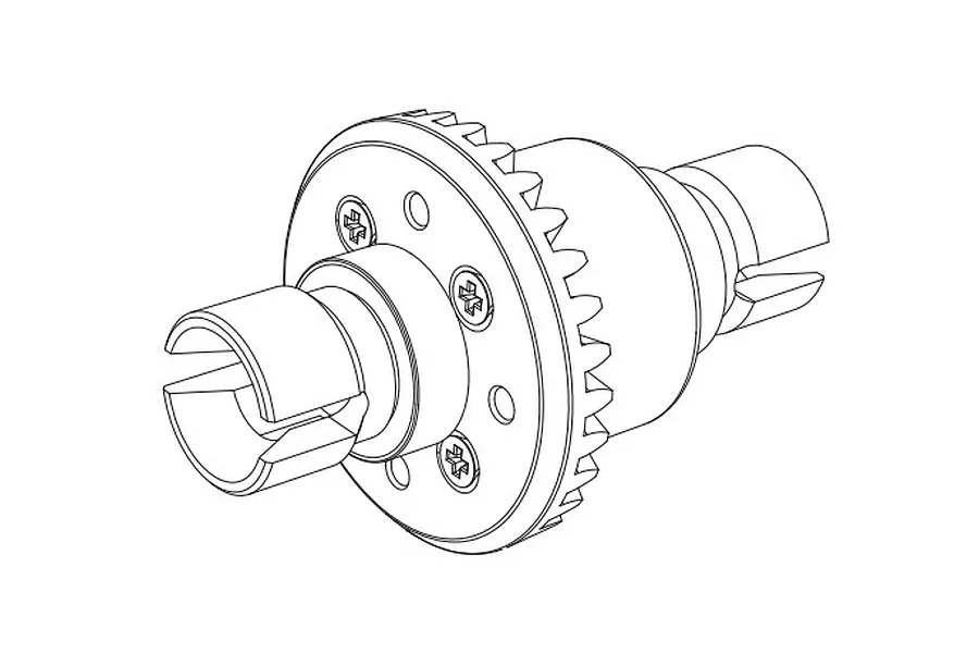 MJX RC Metal Complete Differential Assembly image 142276