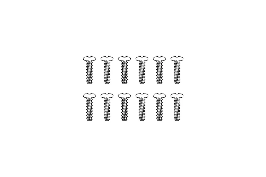 MJX RC 2.6x6mm Coarse Thread Button Head Screws 12Pcs image 1