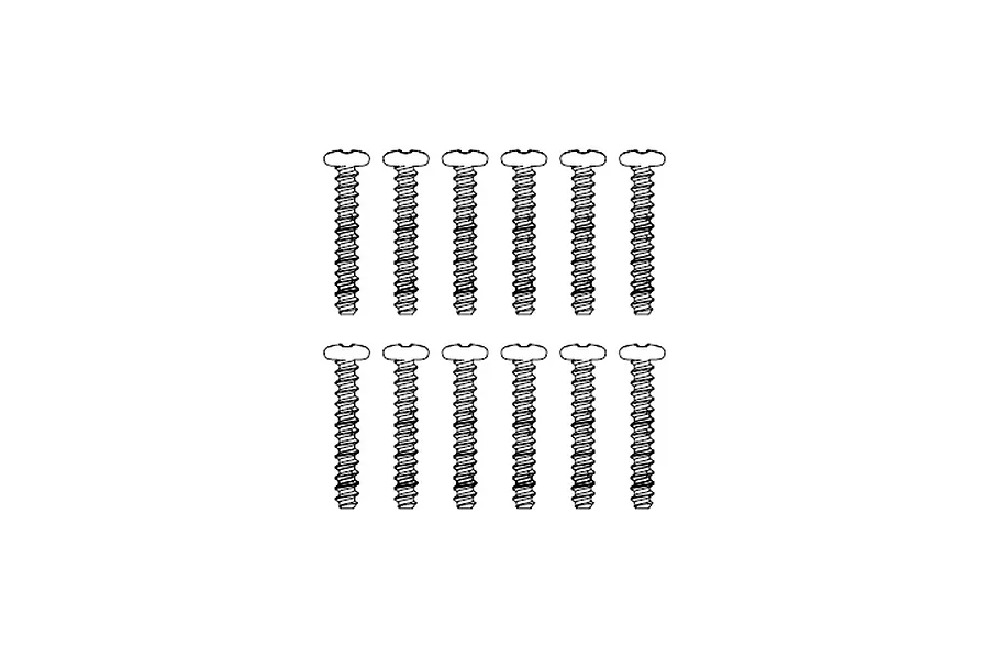 MJX RC 2.6x15mm Coarse Thread Countersunk Head Screws 12Pcs image 1