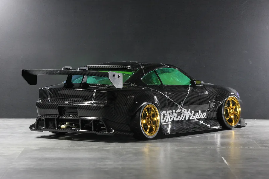 Pandora RC 1/10 Nissan S15 Silvia Raijin Thunder God Unpainted Body Shell - Carbon Edition image 2