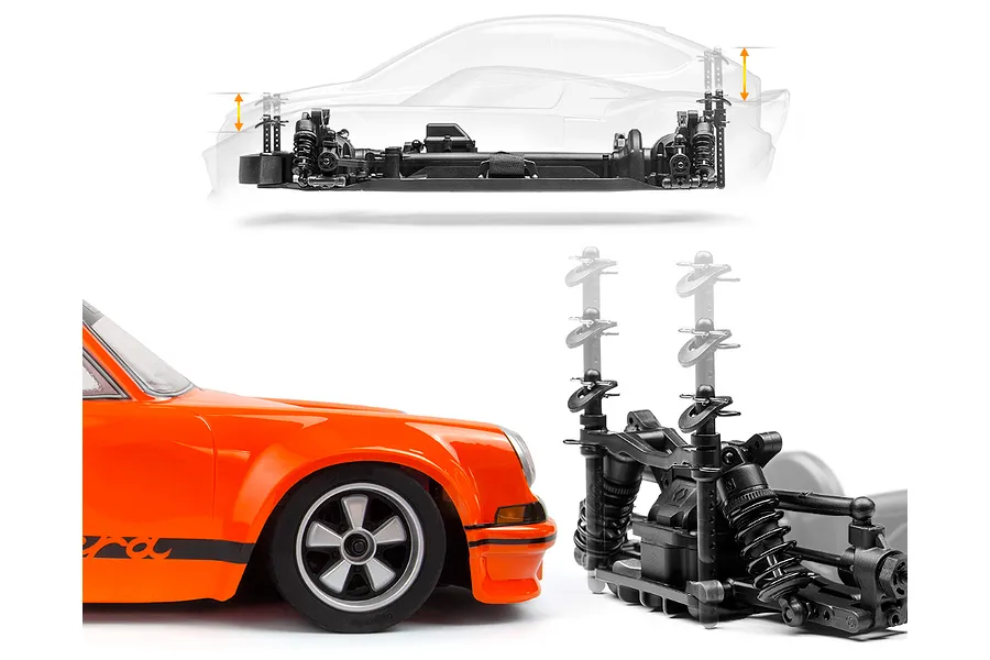 HPI Sport 3 Flux 1973 Porsche 911 Carrera RSR RC Car Electric Brushless 4WD 1/10 Scale RTR - Orange image 142639