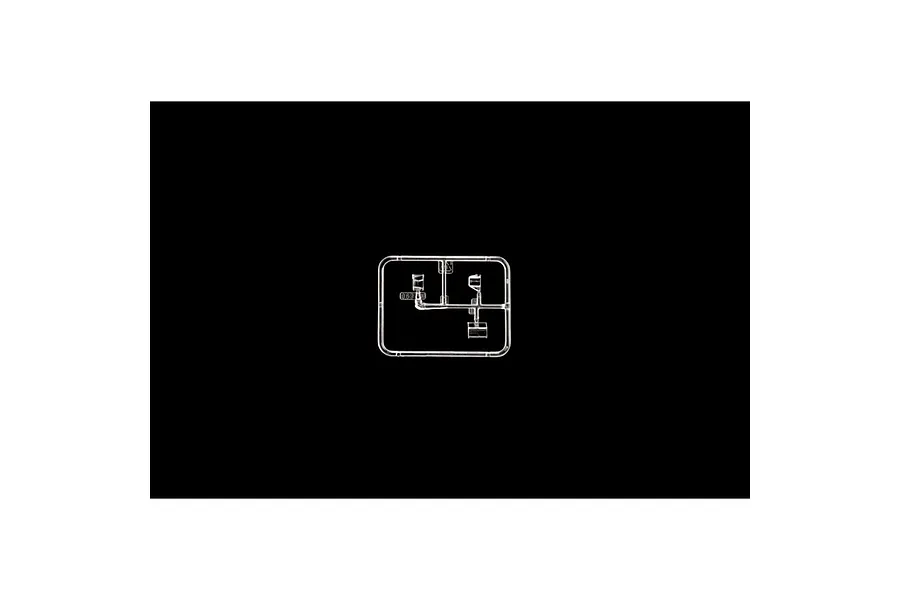 A clear plastic sprue containing small canopy parts for a 1/72 scale model aircraft kit, set against a black background.