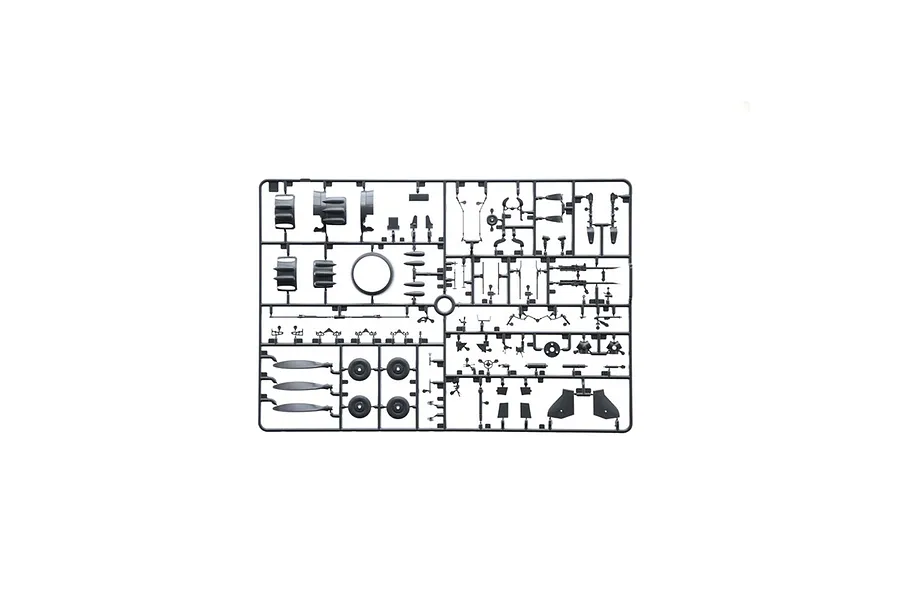 A grey plastic sprue containing various unpainted model aircraft parts for an Italeri 1/32 scale Macchi MC.200 Saetta fighter kit.