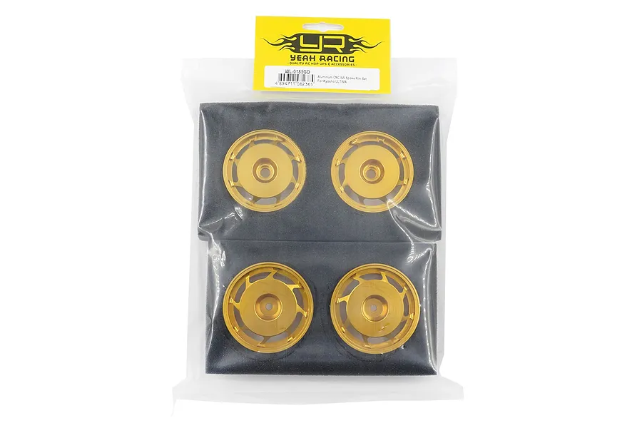 Yeah Racing 1.9&amp;quot; Aluminium Front and Rear 8W Spoke Rims 4Pcs - Gold image 5