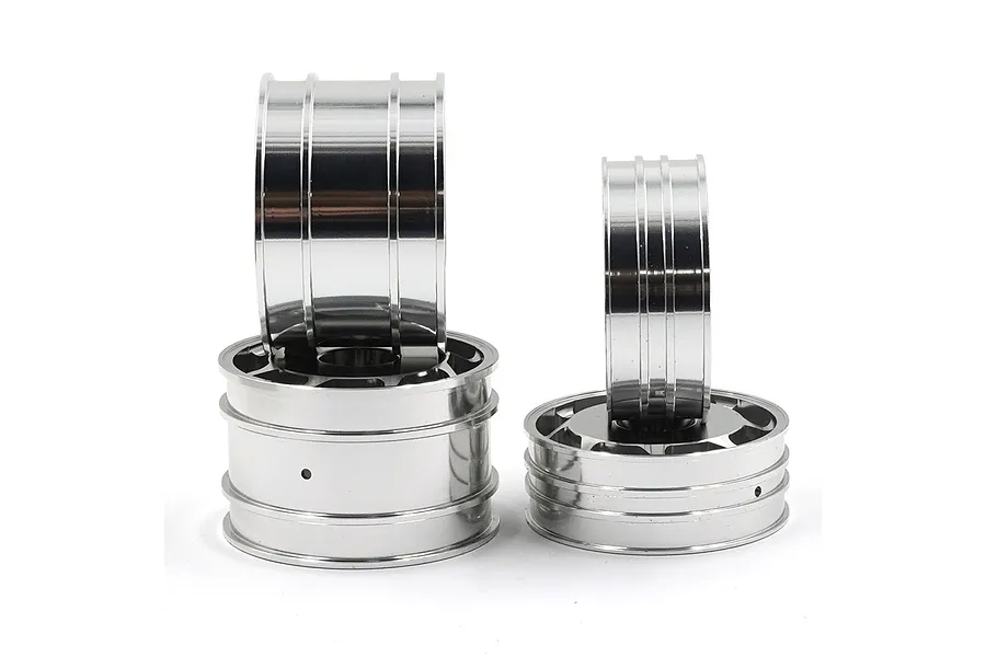 Yeah Racing 1.9&amp;quot; Aluminium Front and Rear 8W Spoke Rims 4Pcs - Silver image 143214