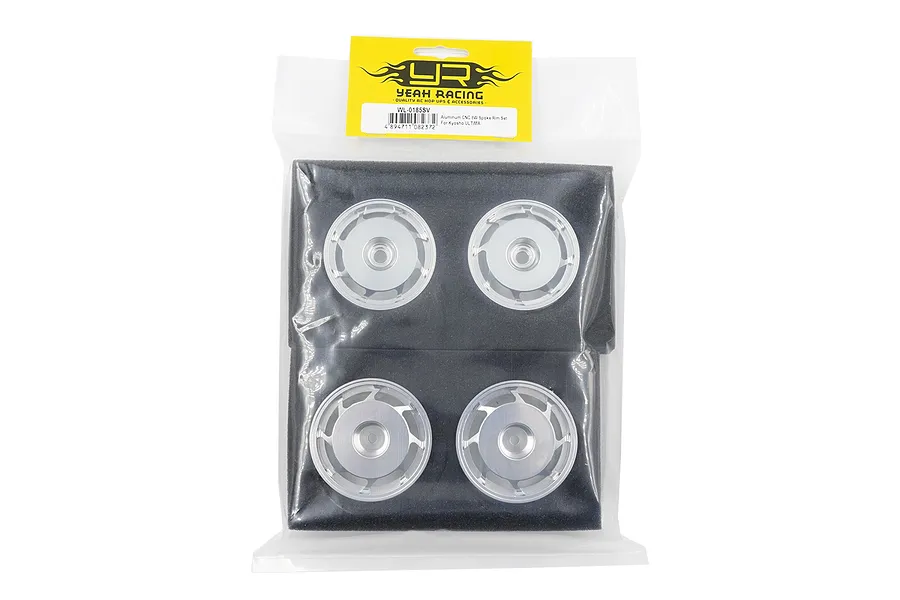 Yeah Racing 1.9&amp;quot; Aluminium Front and Rear 8W Spoke Rims 4Pcs - Silver image 143215