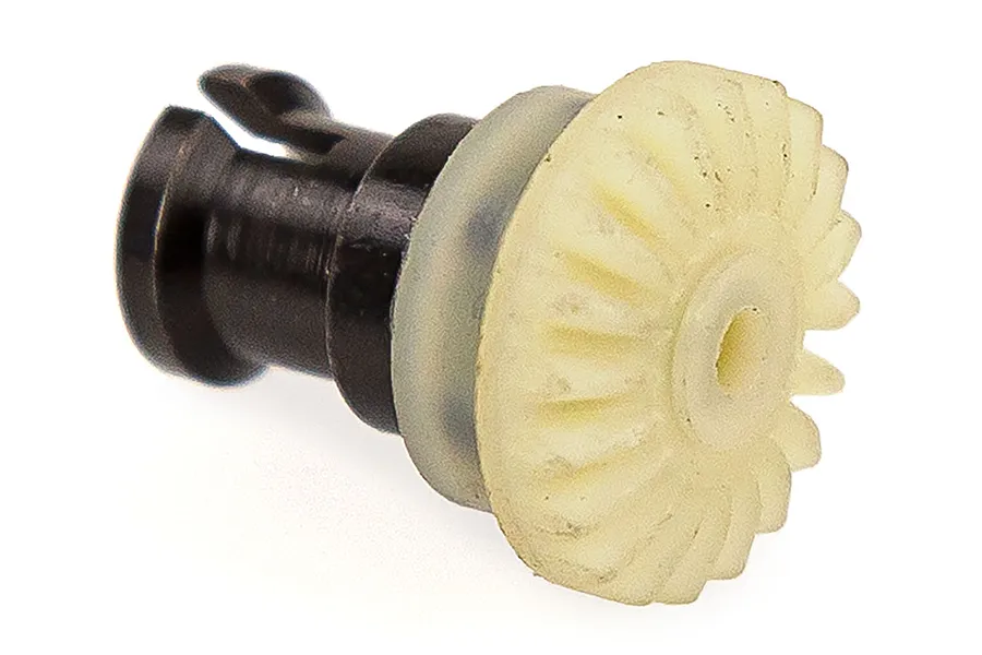 A close-up studio shot of an HSP RC car bevel gear and drive cup assembly on a white background.