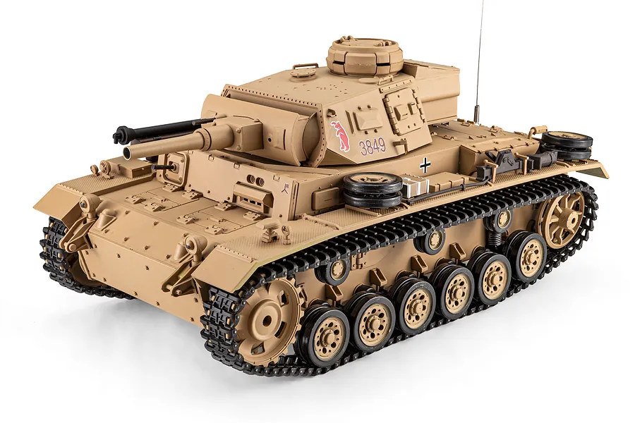 Heng Long German Panzer III Type H RC Tank Electric Tracked 1/16 Scale RTR image 143611