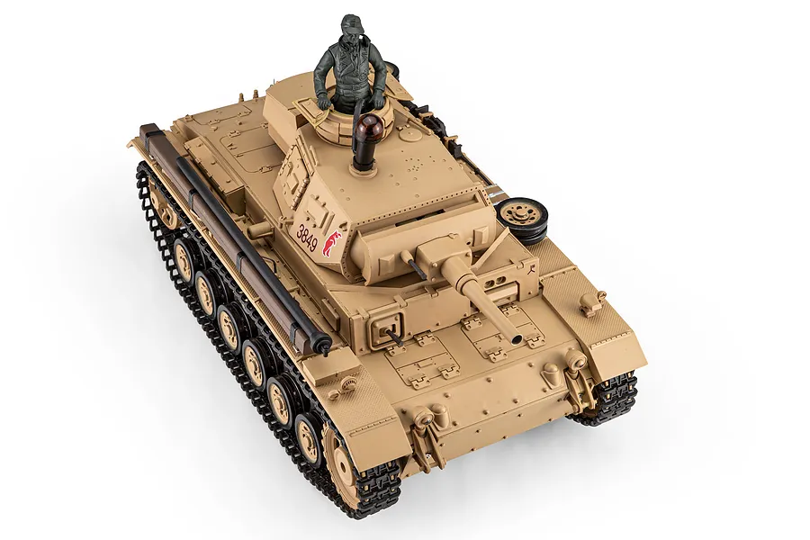 Heng Long German Panzer III Type H RC Tank Electric Tracked 1/16 Scale RTR image 143615