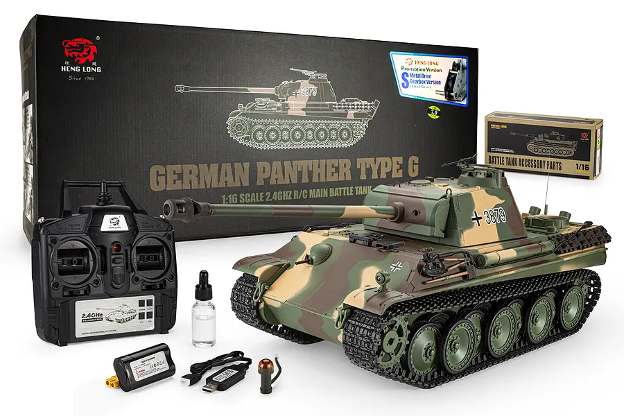 Heng Long German Panther Type G RC Tank Electric Tracked 1/16 Scale RTR image 144016