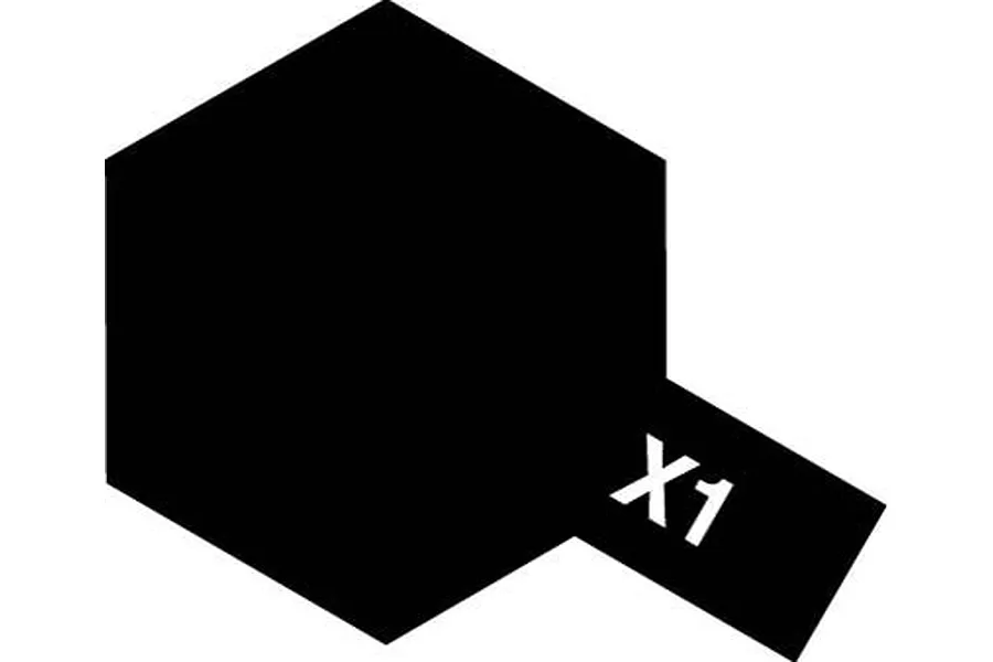 A black hexagonal icon representing Tamiya X-1 paint with the text X1 in white on a small rectangular tab.