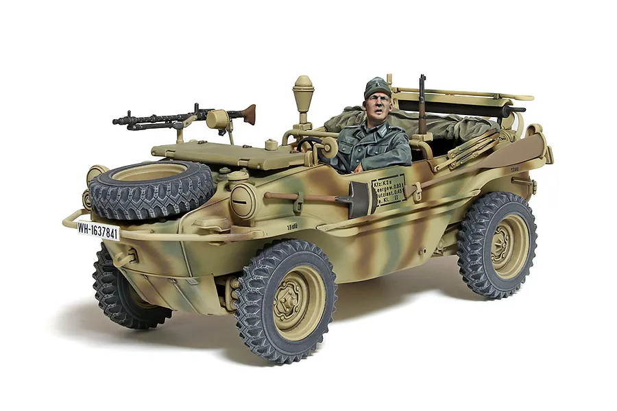 Tamiya 1/35 German Schwimmwagen T166 Wide Wheel Version Scaled Plastic Model Kit image 3
