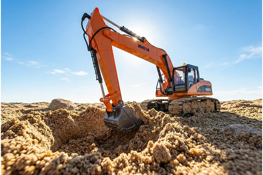 HuiNa 1551 Long Arm RC Excavator Electric Tracked 1/14 Scale RTR - Orange image 144632
