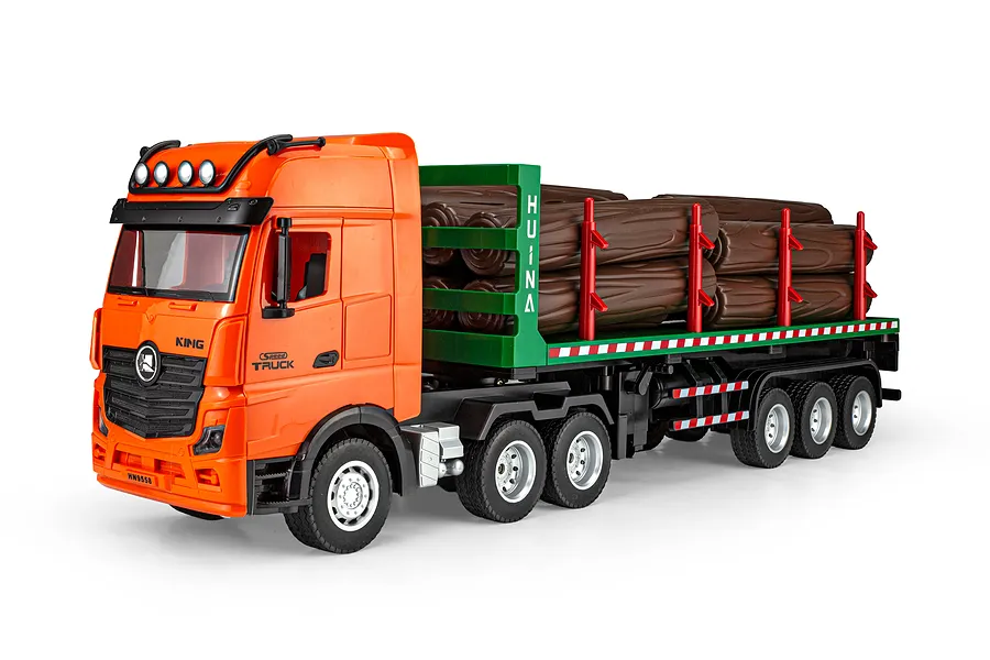 HuiNa 1313 RC Logging Truck Electric 2WD 1/18 Scale RTR - Orange/Green image 144642