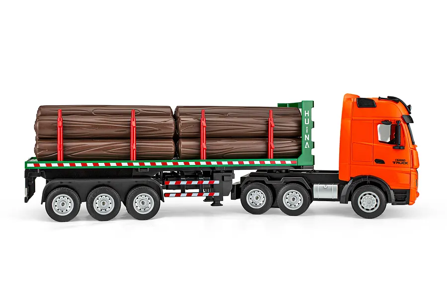 HuiNa 1313 RC Semi Truck Electric 4WD 1/18 Scale RTR - Orange/Green image 144644