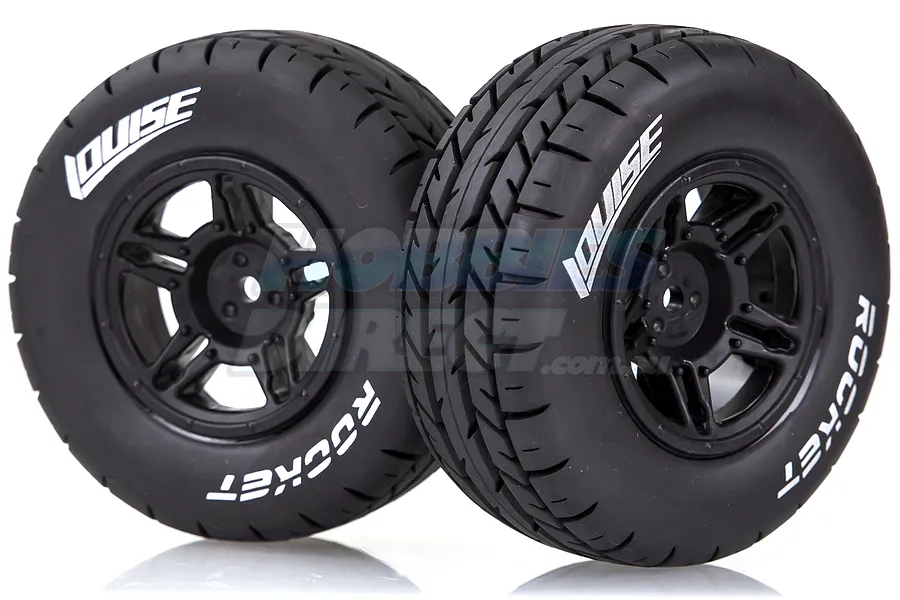 Louise 2.2/3.0&amp;quot; Rocket Tyres on Black Rims - Glued Wheels 2Pcs image 14479